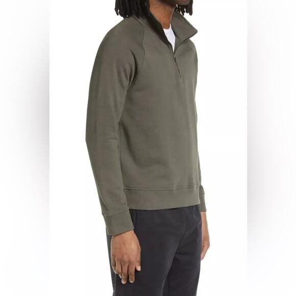 Vince Men's Quarter Zip French Terry Cotton Pullover Sweatshirt - Picture 3 of 9